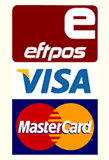 We accept Visa, Mastercard or EFTPOS